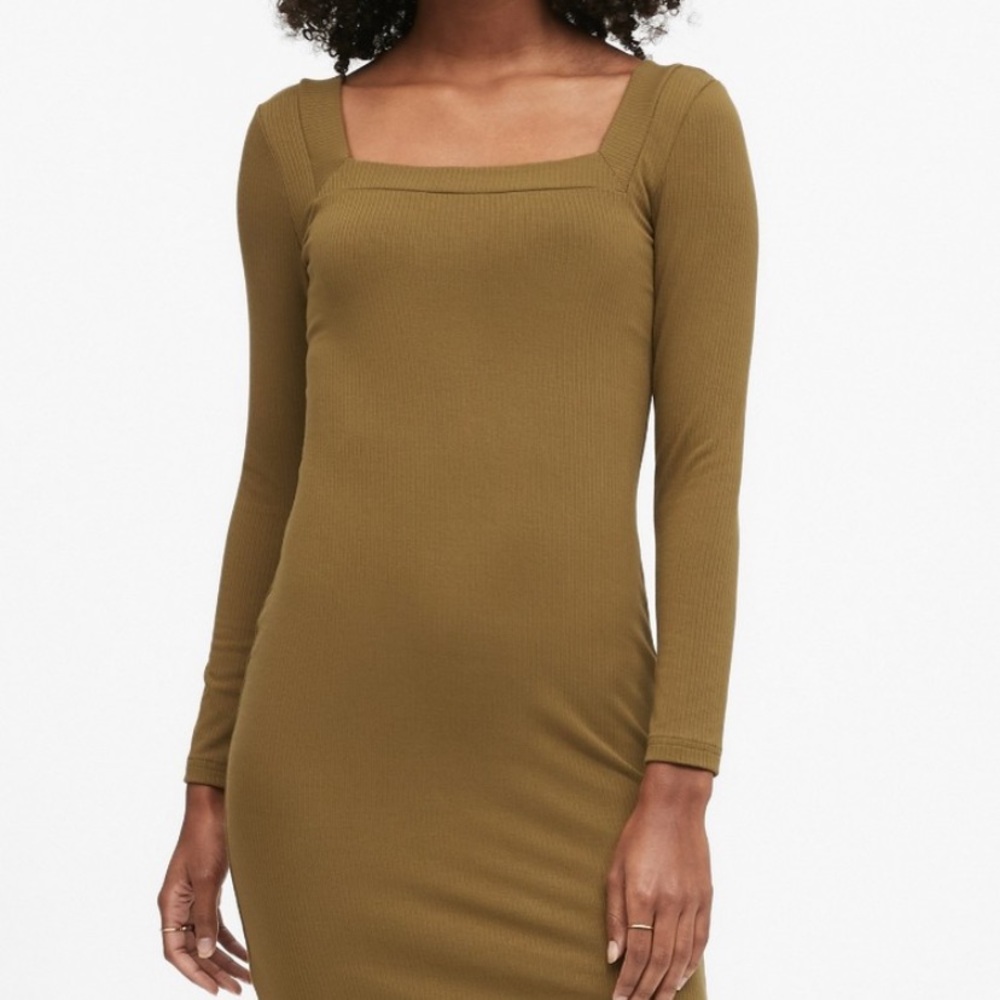 Banana Republic Ribbed Square Neck Tshirt Dress